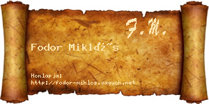 Fodor Miklós névjegykártya