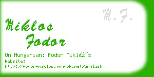 miklos fodor business card